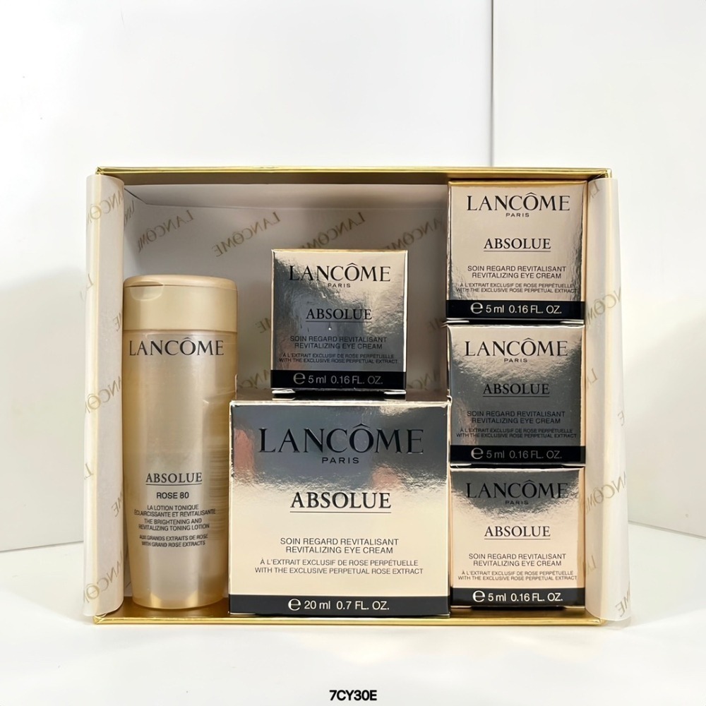 蘭蔻菁純眼霜1+5六件組 內含：眼霜20ml+眼霜小樣5ml*4+玫瑰水小樣50ml-細節圖3