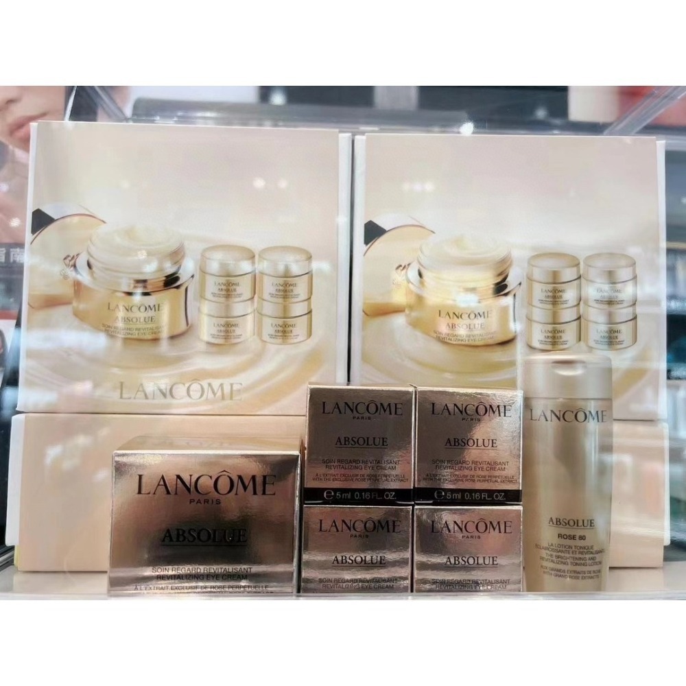 蘭蔻菁純眼霜1+5六件組 內含：眼霜20ml+眼霜小樣5ml*4+玫瑰水小樣50ml-細節圖4