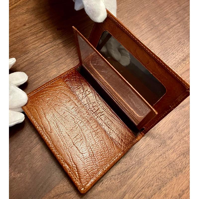 日本帶回日本製造牛皮真皮1⃣️黑色素面名片夾卡片夾2⃣️咖啡色紋路-細節圖7