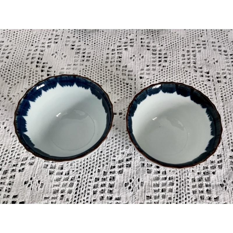 日本 昭和 年代 有田燒 刷毛 工藝 茶杯 手繪 品茗 杯子 功夫杯工夫茶 主人杯 一組兩個共兩組-細節圖2