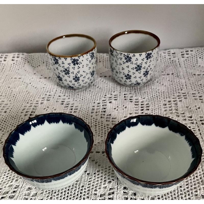 日本 昭和 年代 有田燒 刷毛 工藝 茶杯 手繪 品茗 杯子 功夫杯工夫茶 主人杯 一組兩個共兩組-細節圖3