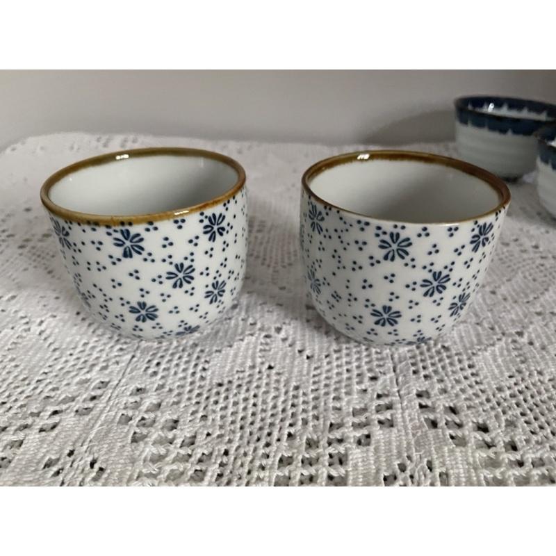 日本 昭和 年代 有田燒 刷毛 工藝 茶杯 手繪 品茗 杯子 功夫杯工夫茶 主人杯 一組兩個共兩組-細節圖4