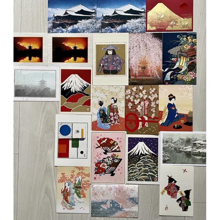 清水寺（有點點雪花）旭日富士山仙鶴雲海（立體印刷）三重塔（清水寺和京都東山的象徵）純正昭和年代製作精細和紙卡片賀年卡-細節圖2