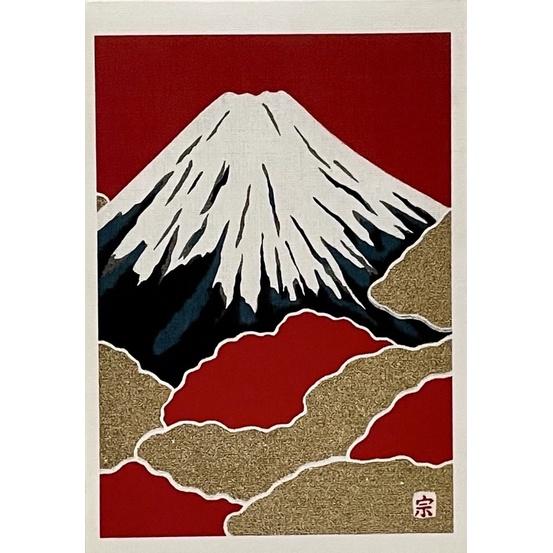 清水寺（有點點雪花）旭日富士山仙鶴雲海（立體印刷）三重塔（清水寺和京都東山的象徵）純正昭和年代製作精細和紙卡片賀年卡-細節圖9