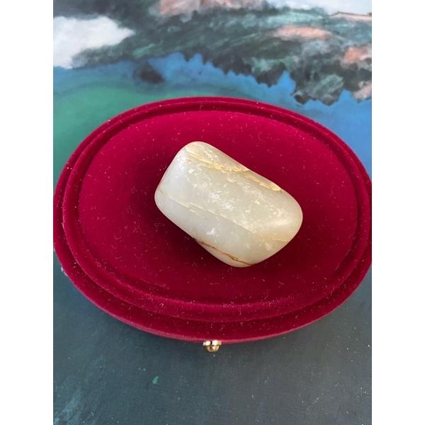 1⃣️純正真新疆和闐玉和田玉有綹裂 有瑕疵 適合做標本盤玩把玩案頭 帶皮有毛細孔2⃣️銀琺瑯燒景泰藍墜頭-細節圖4