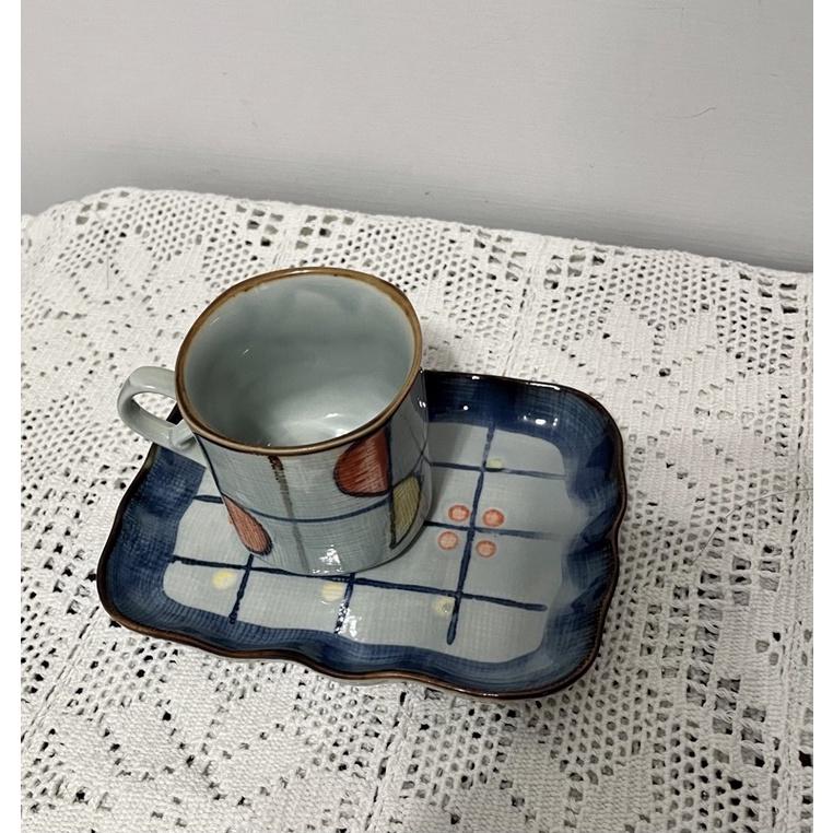 Thistle Vintage 日本 職人 匠心 手做 手工1980年代古董咖啡杯茶杯點心盤套裝三組-細節圖3