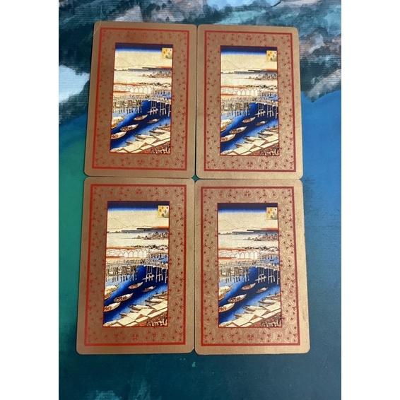 絕版未使用撲克牌♥️孤品一套日本昭和年代製made in Japan 浮世繪大師歌川廣重作東海道五十三次-細節圖3