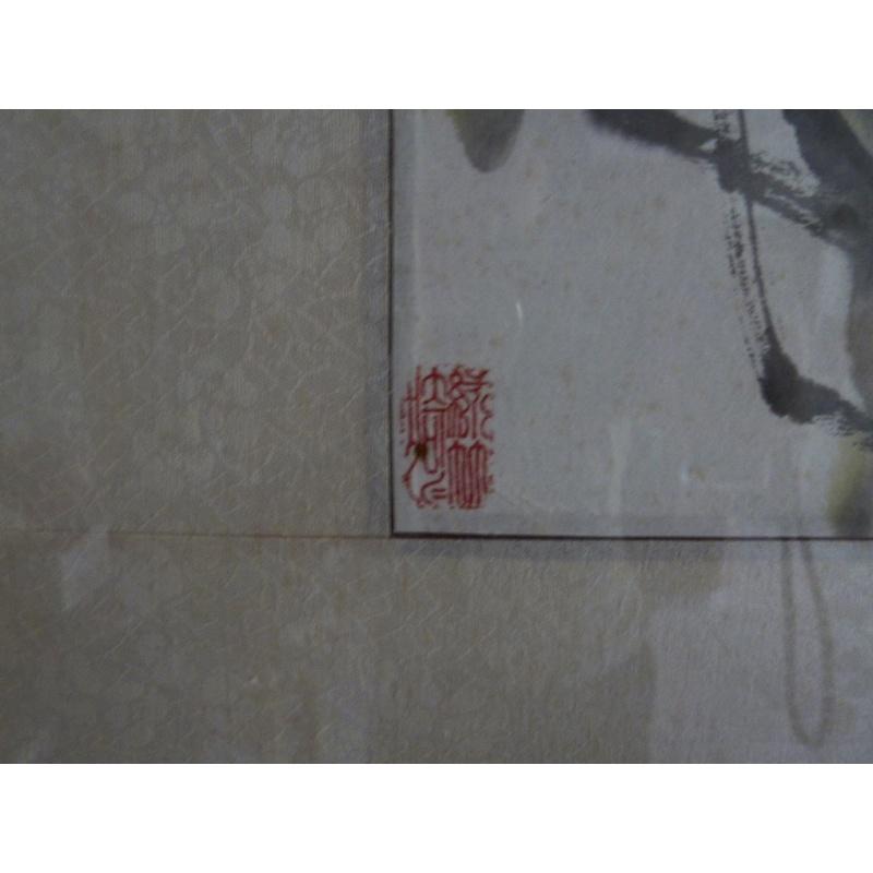 沒骨 國畫 春野 乙亥年1995 畫於黃山藝海堂 富貴牡丹 已裝裱 畫牡丹花 彩繪古董-細節圖4