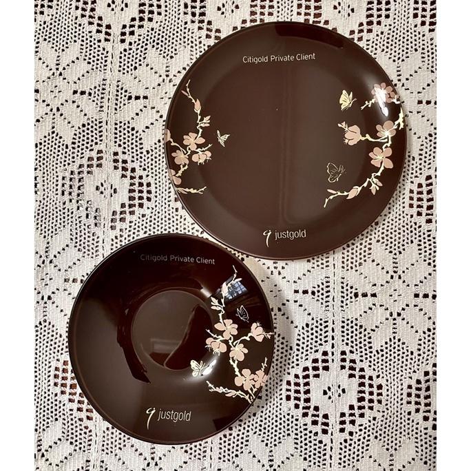 鎮金店全新justgold美好時光花開富貴金箔方盤 缽花旗銀行頂級私人銀行燙金citigold private-細節圖2