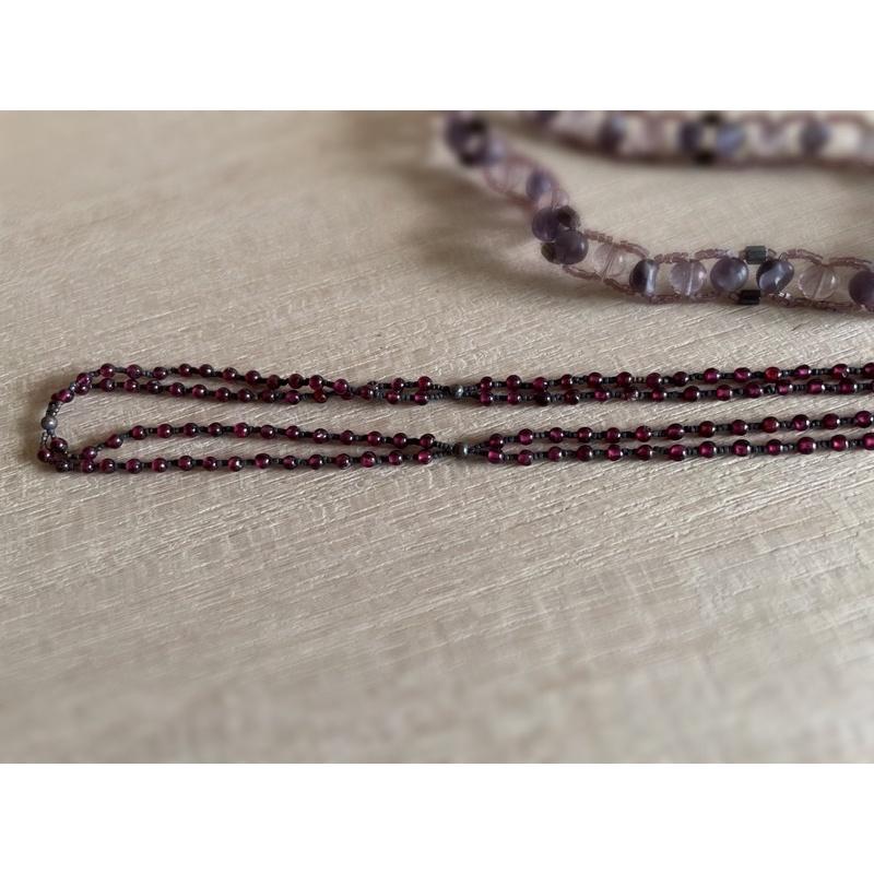 紫水晶項鍊水晶天然無核野生珍珠老銀 銀 吉普賽風民族風毛衣鏈長項鍊｛Thistle Vintage}-細節圖7