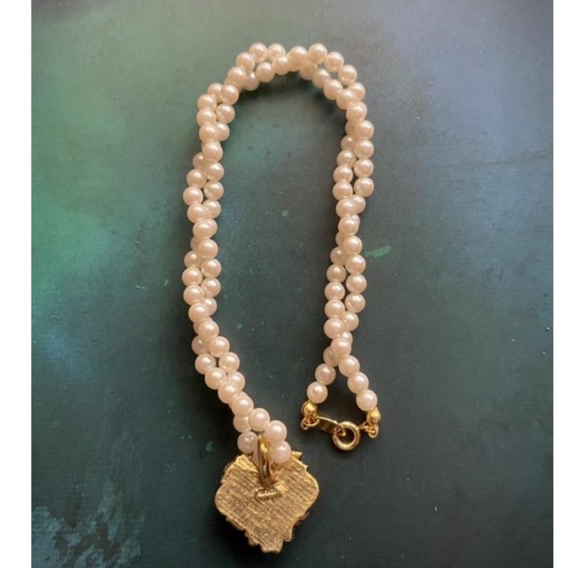 Thistle Vintage Avon 雙刻印雙標記可拆卸兩用珍珠小花古典雅致項鍊#復古流行 #懷舊風格 品項完好如初-細節圖5