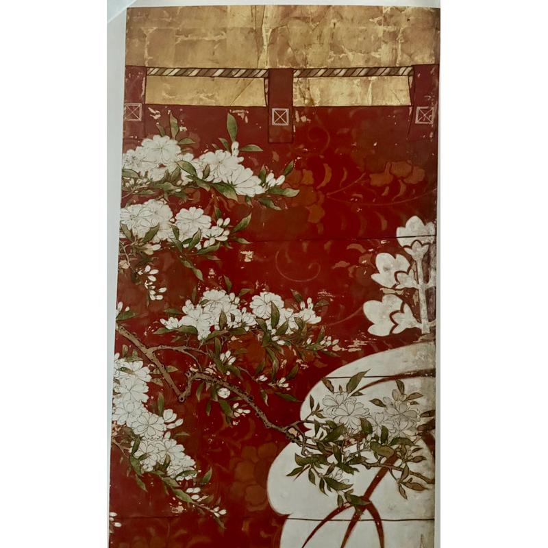 絕版日本江戶時代 生駒等壽《松櫻幔幕圖屏風》限量印刷品✨ 孤本絕無僅有 此為日本電通公司限量發行之印刷品，已全面絕版-細節圖2