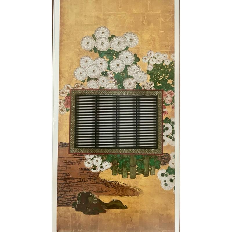 1️⃣籬菊圖 宗雪筆✨典雅傳世湛✨可做畫芯裝裱2️⃣日本江戶時代 狩野永岳舞樂圖🌸均為日本電通公司限量發行，已全面絕版-細節圖2