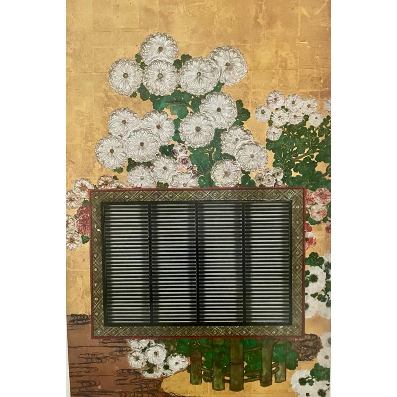 1️⃣籬菊圖 宗雪筆✨典雅傳世湛✨可做畫芯裝裱2️⃣日本江戶時代 狩野永岳舞樂圖🌸均為日本電通公司限量發行，已全面絕版-細節圖3