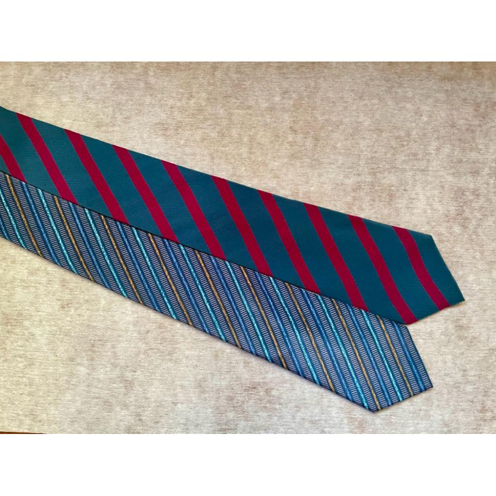 稀有古著領帶✨珍藏品台北市銀行高級往來人員專屬領帶✨義大利La piega純絲精品領帶-細節圖2