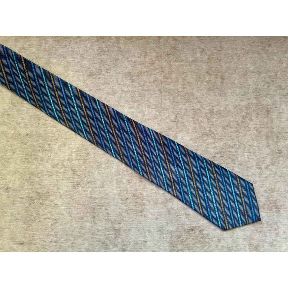 稀有古著領帶✨珍藏品台北市銀行高級往來人員專屬領帶✨義大利La piega純絲精品領帶-細節圖5