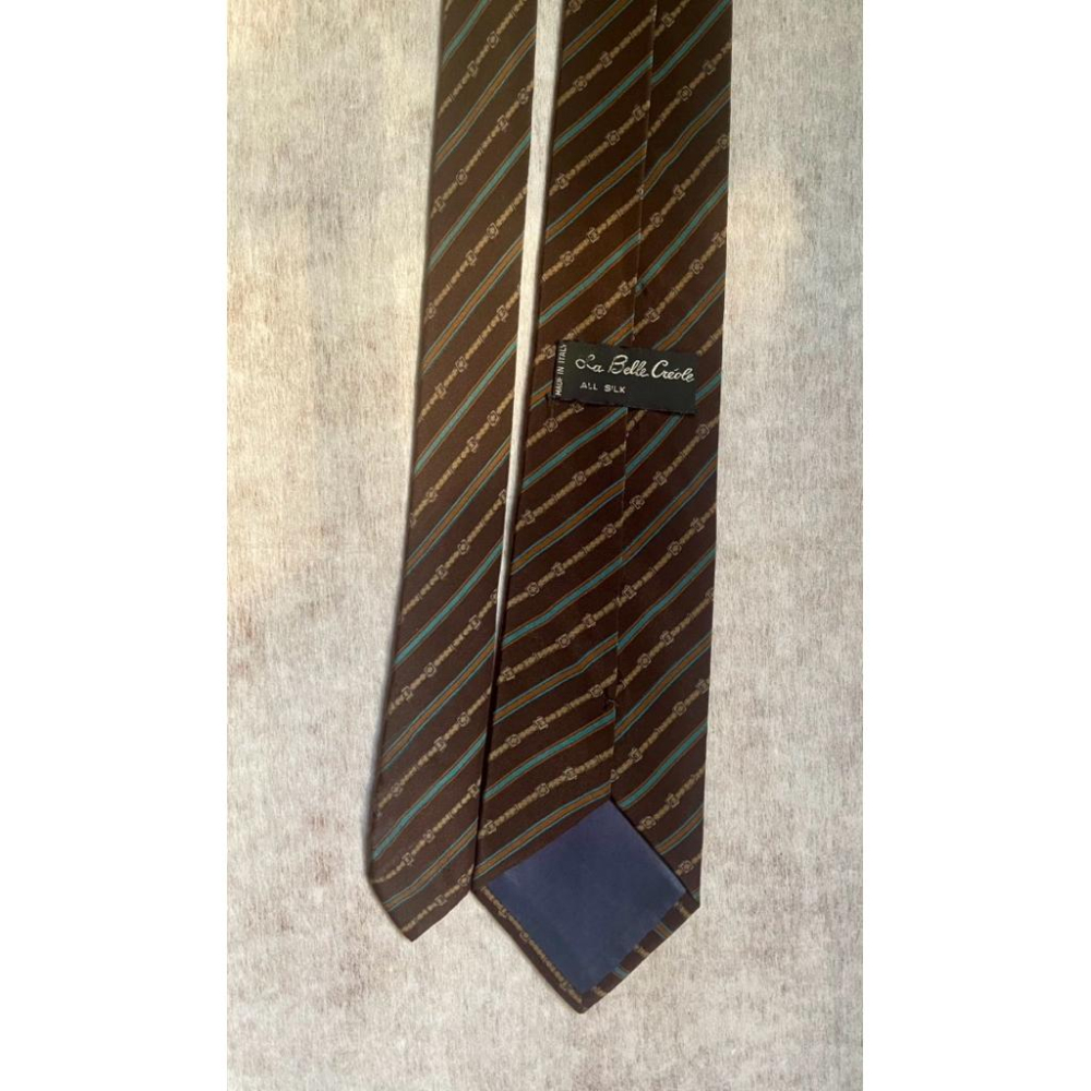 二手古著1️⃣100%純絲深咖啡色✨義大利製✨法國La Belle Creole領帶2️⃣正品Nike 七分褲休閒便宜-細節圖4