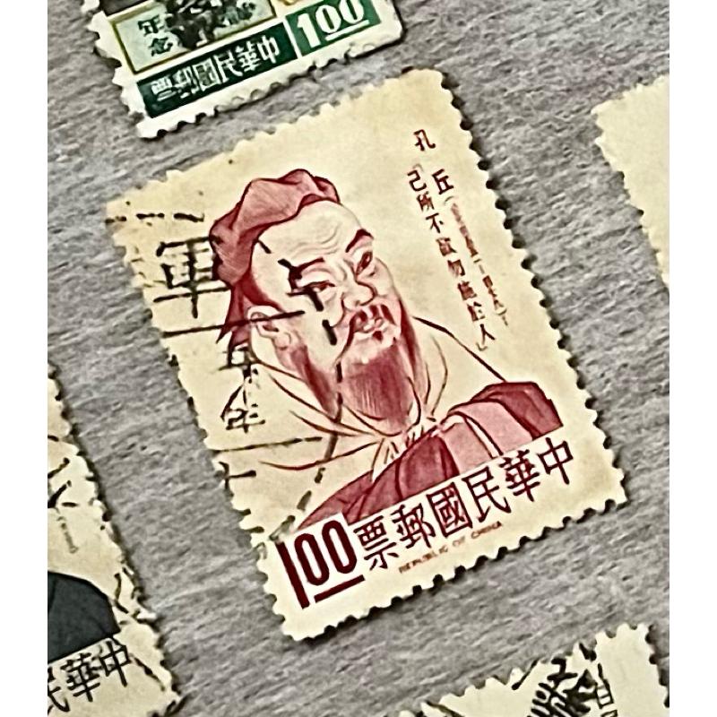 民國55年名人肖像郵票－岳飛、孔子、秋瑾、蔡元培、53年徐光啟紀念郵票-細節圖4