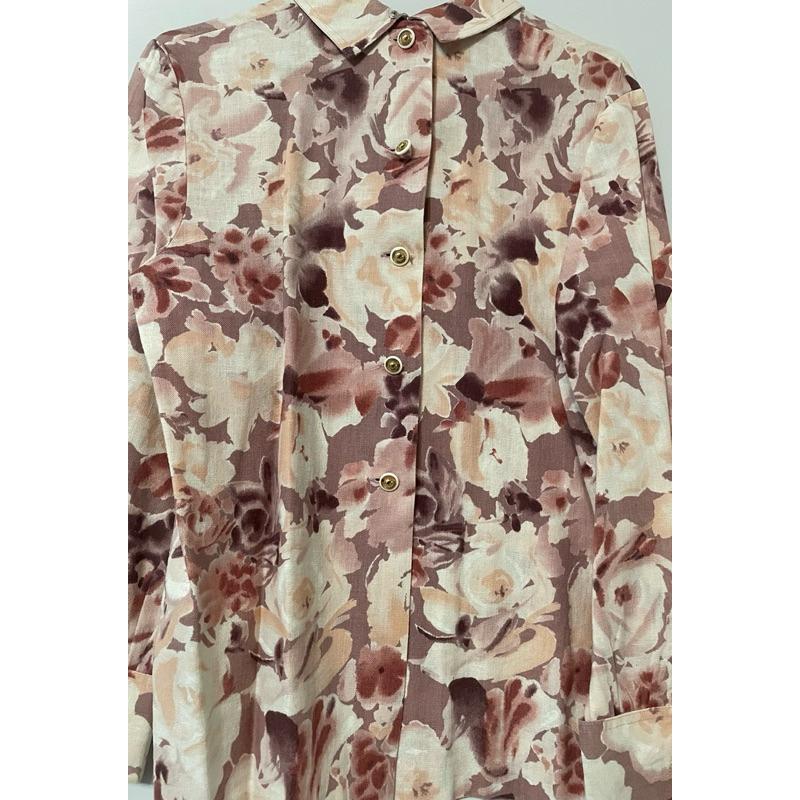 古著vintage精品95新90年代台灣手工裁縫的古著襯衫，不僅擁有獨特的復古風情，日常穿搭的百搭單品、假袖扣翻袖設計-細節圖3