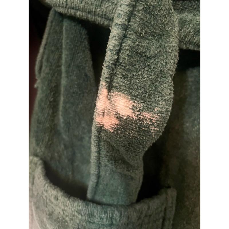 美國購入 Club Room 墨綠色睡袍 浴袍 採用100%純棉材質，巴西製造，觸感柔軟舒適，保暖性佳-細節圖5