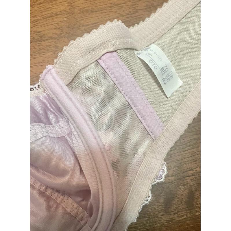 頂級二手珍藏✨日本ホビー hobby復古風格之作 精選100%純絲領帶2️⃣華歌爾正品 70D胸罩，迷離紫色精美蕾絲材質-細節圖6