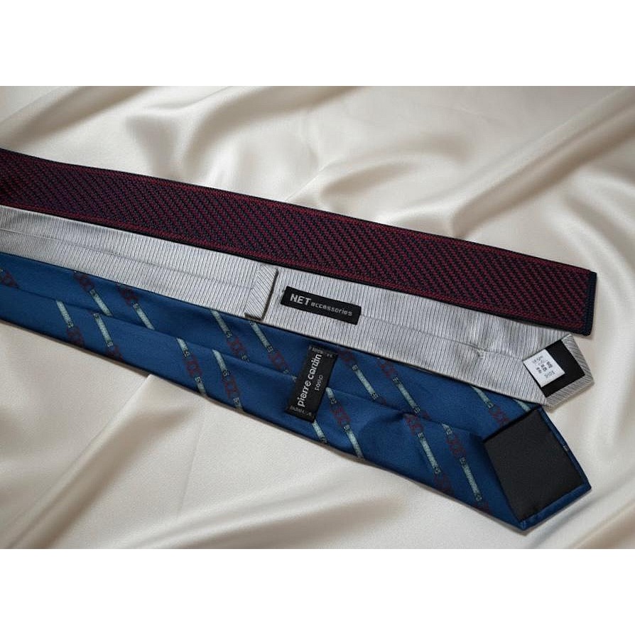 二手古著領帶2️⃣條✨價格優惠✨銀色為Net 100%純絲✨日本為參加同事喜宴購入僅用一次-細節圖5