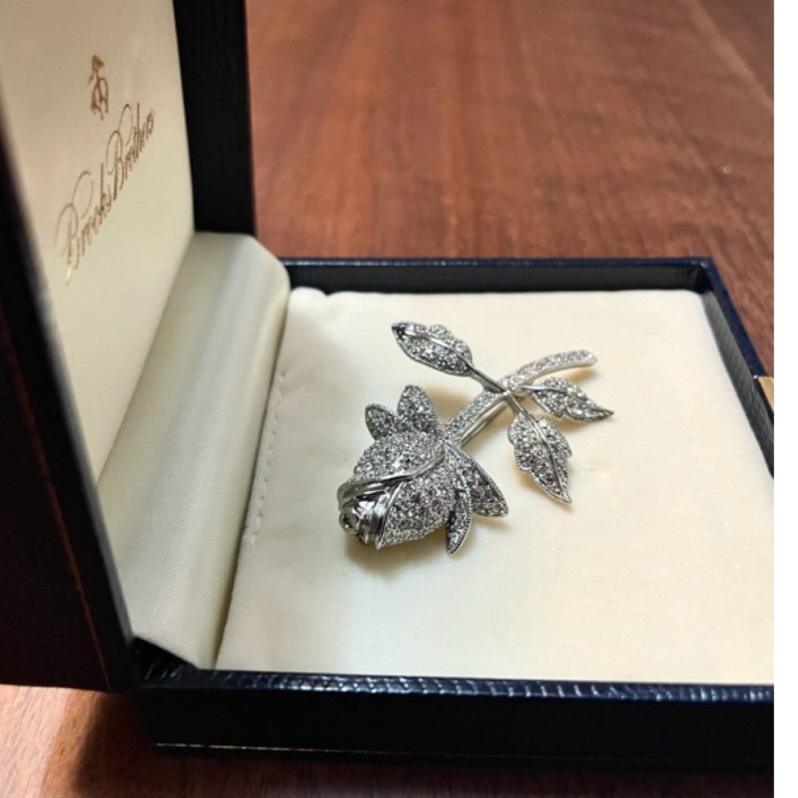 1980年代布克兄弟brooks brothers 胸針胸花別針全新未使用帶原盒 保存完好如初一直未用最長5.8公分-細節圖3