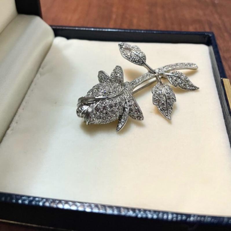 1980年代布克兄弟brooks brothers 胸針胸花別針全新未使用帶原盒 保存完好如初一直未用最長5.8公分-細節圖4