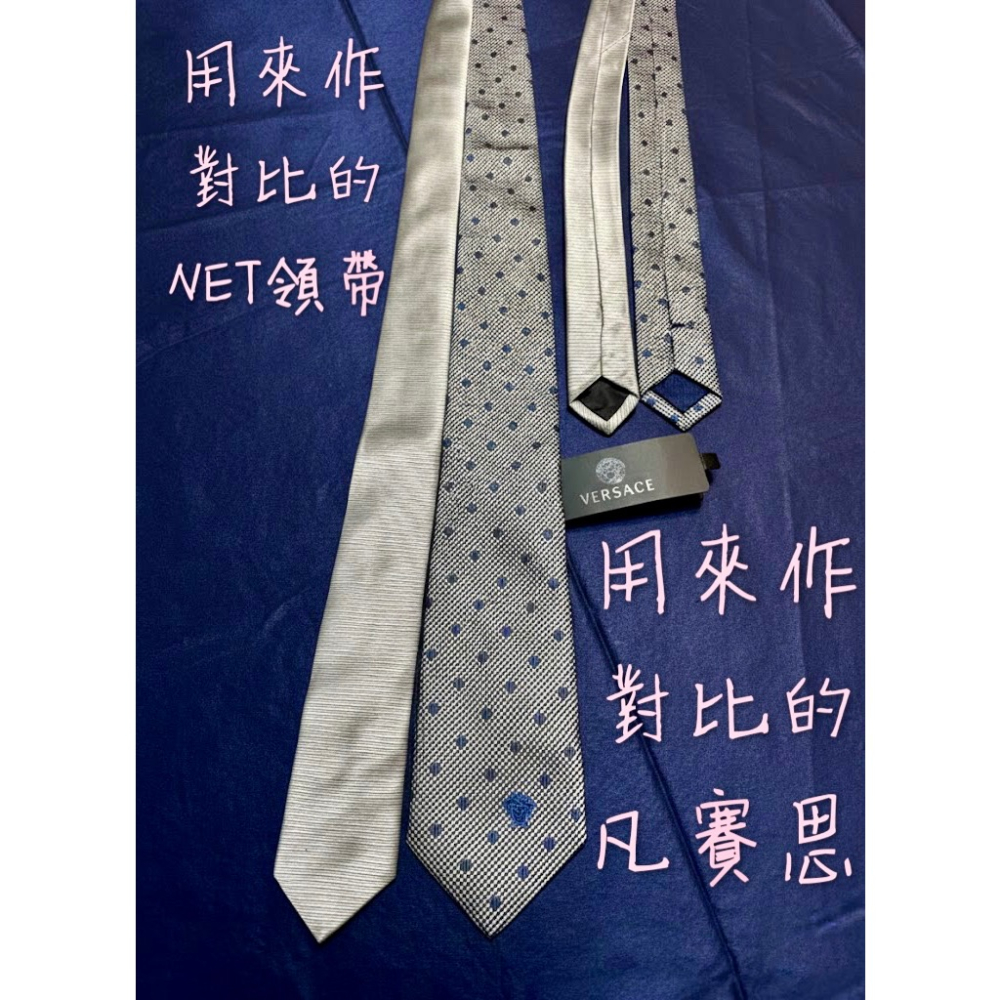 全新凡賽思純絲領帶✨義大利精工製造✨吊牌未拆，稀有釋出✨劍寬8公分✨瞬間提升品味與氣場✨大大大大折價出讓-細節圖3