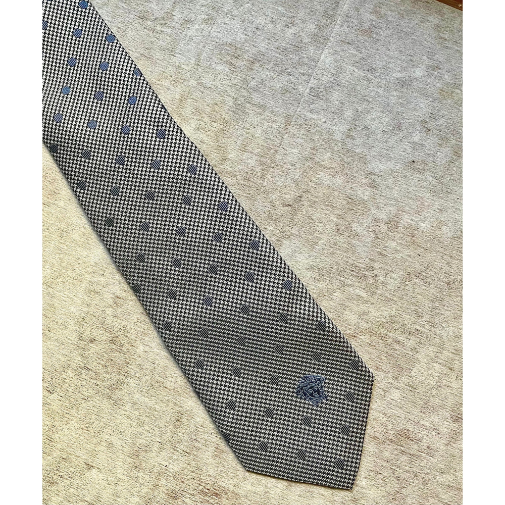 全新凡賽思純絲領帶✨義大利精工製造✨吊牌未拆，稀有釋出✨劍寬8公分✨瞬間提升品味與氣場✨大大大大折價出讓-細節圖6