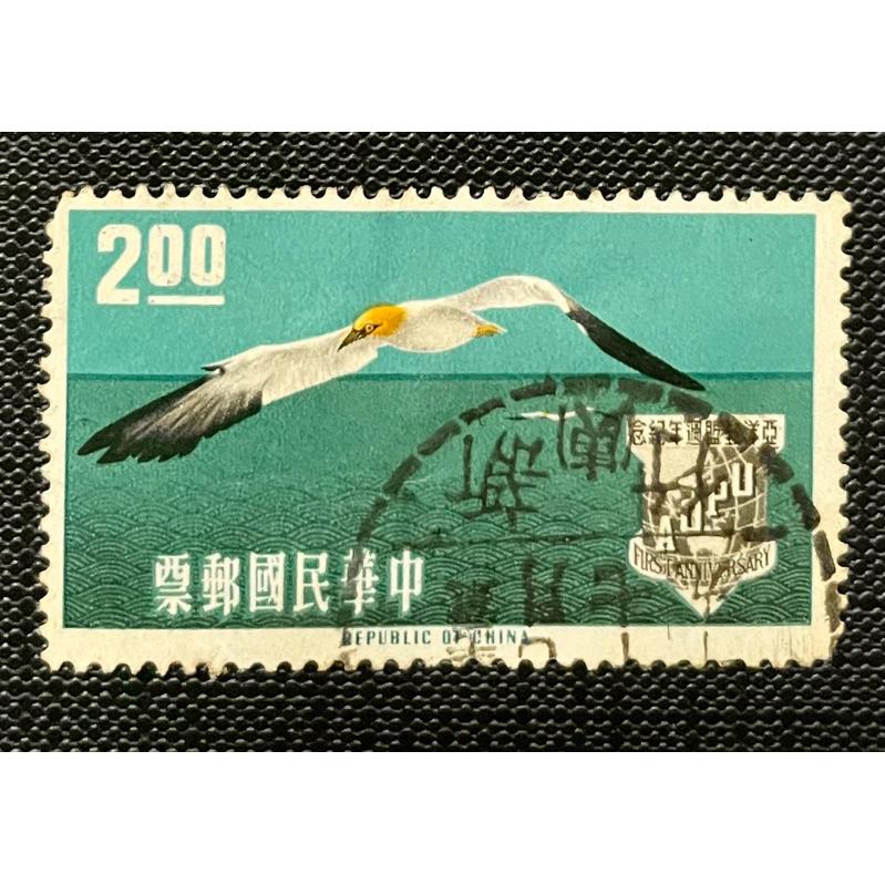 1️⃣紀085亞洋郵盟週年紀念郵票民國52年發行台灣新豐戳新竹半戳2️⃣ 特055新年郵票(57年發行公雞雞年台灣金山戳-細節圖3