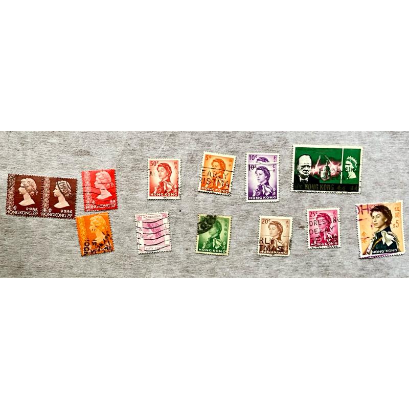 香港郵票英國女王伊莉莎白二世：1973年一角、二角五分、五角、1954伍角、1962戎裝像、1966年邱吉爾首相與女皇-細節圖2