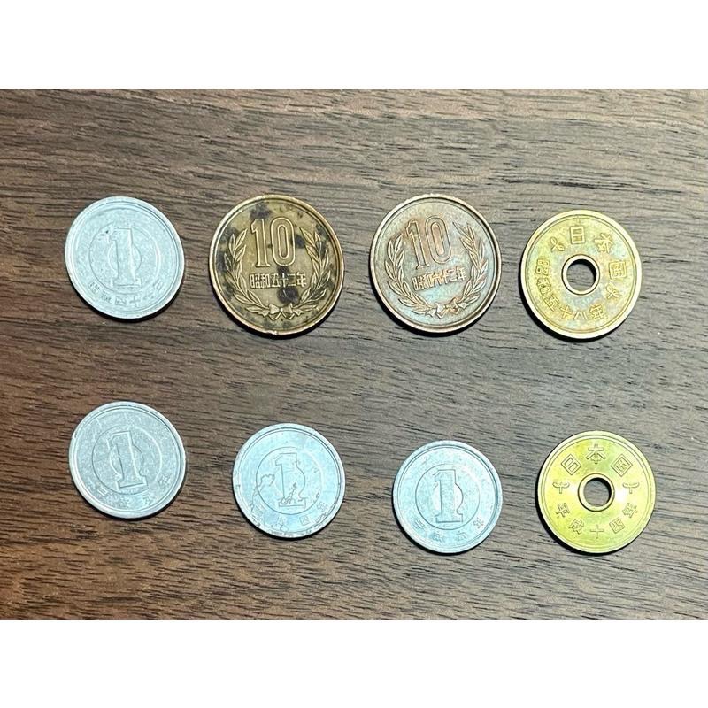 日本昭和絕版硬幣1️⃣52年10円10元2️⃣62年10円3️⃣42年1967年ㄧ円1元4️⃣48年1973年五円5元-細節圖2