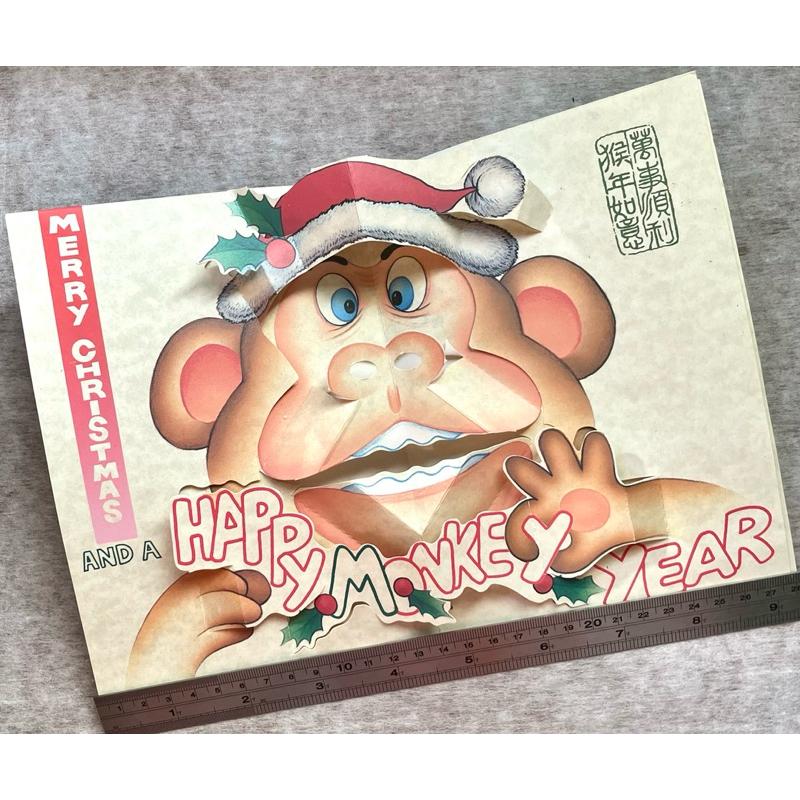 懷舊1980年代立體彈出式祝賀卡片1️⃣鈴蘭花made in Taiwan外銷加拿大2️⃣猴年聖誕卡3️⃣美國製約會卡片-細節圖2