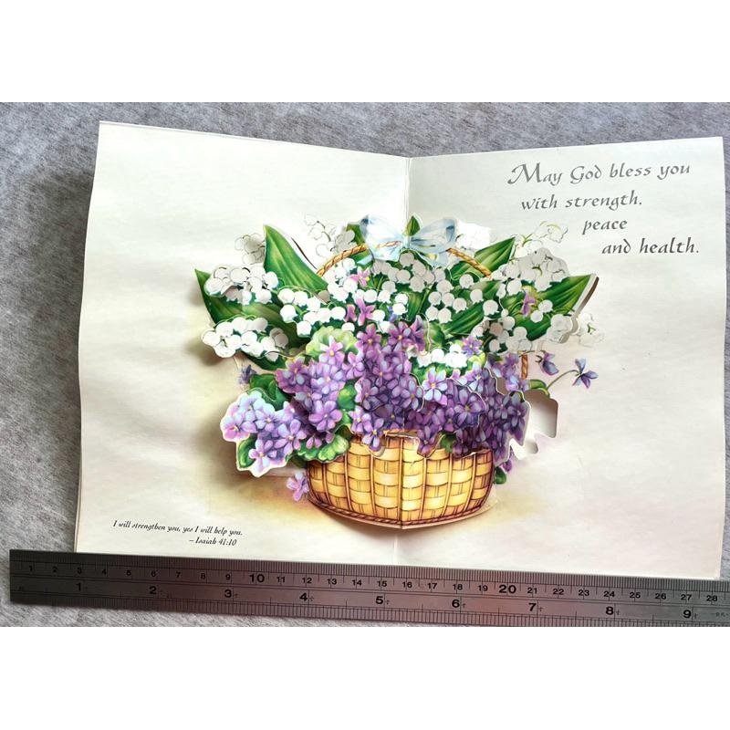 懷舊1980年代立體彈出式祝賀卡片1️⃣鈴蘭花made in Taiwan外銷加拿大2️⃣猴年聖誕卡3️⃣美國製約會卡片-細節圖5