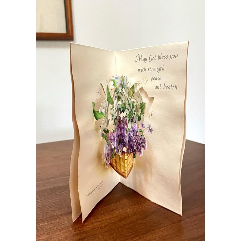 懷舊1980年代立體彈出式祝賀卡片1️⃣鈴蘭花made in Taiwan外銷加拿大2️⃣猴年聖誕卡3️⃣美國製約會卡片-細節圖7