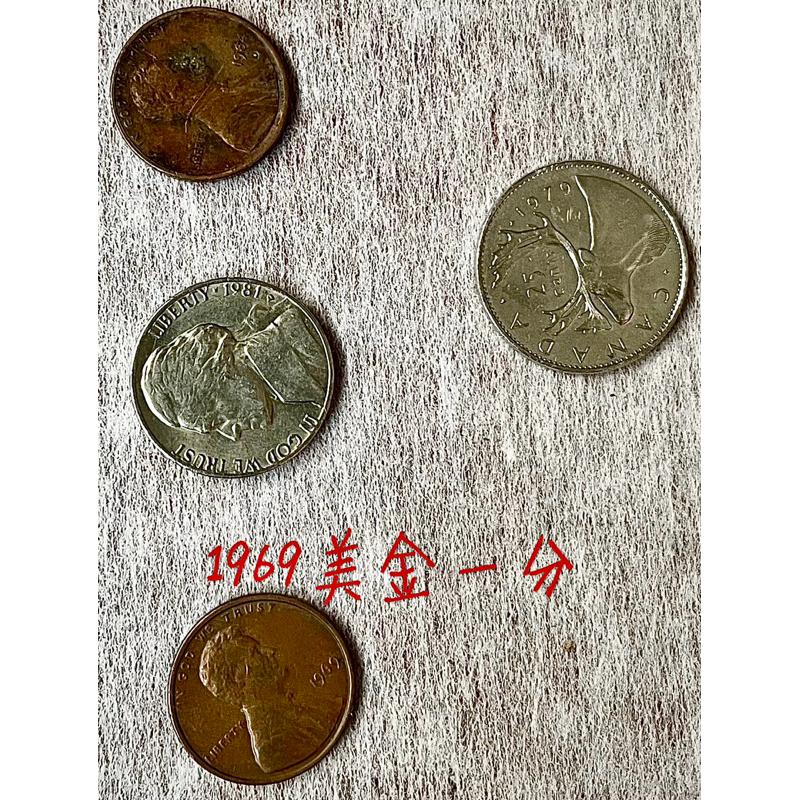 美金加拿大美元硬幣：1969、1983、1984、1989一美分、1分；1981五美分、5分；1979 加拿大 25分-細節圖2