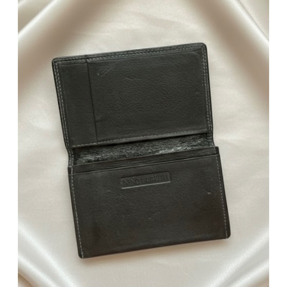 ✨Thistle Vintage✨經典古著二手Nino Cerruti 義大利名品真皮名片夾/卡片夾（黑色）-細節圖3