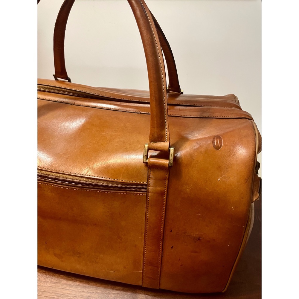 1️⃣卡地亞18K金筆頭銀灰拉絲鋼筆Cartier2️⃣1970年代古董全牛皮HARTMANN經典名牌大型手提箱旅行箱-細節圖2