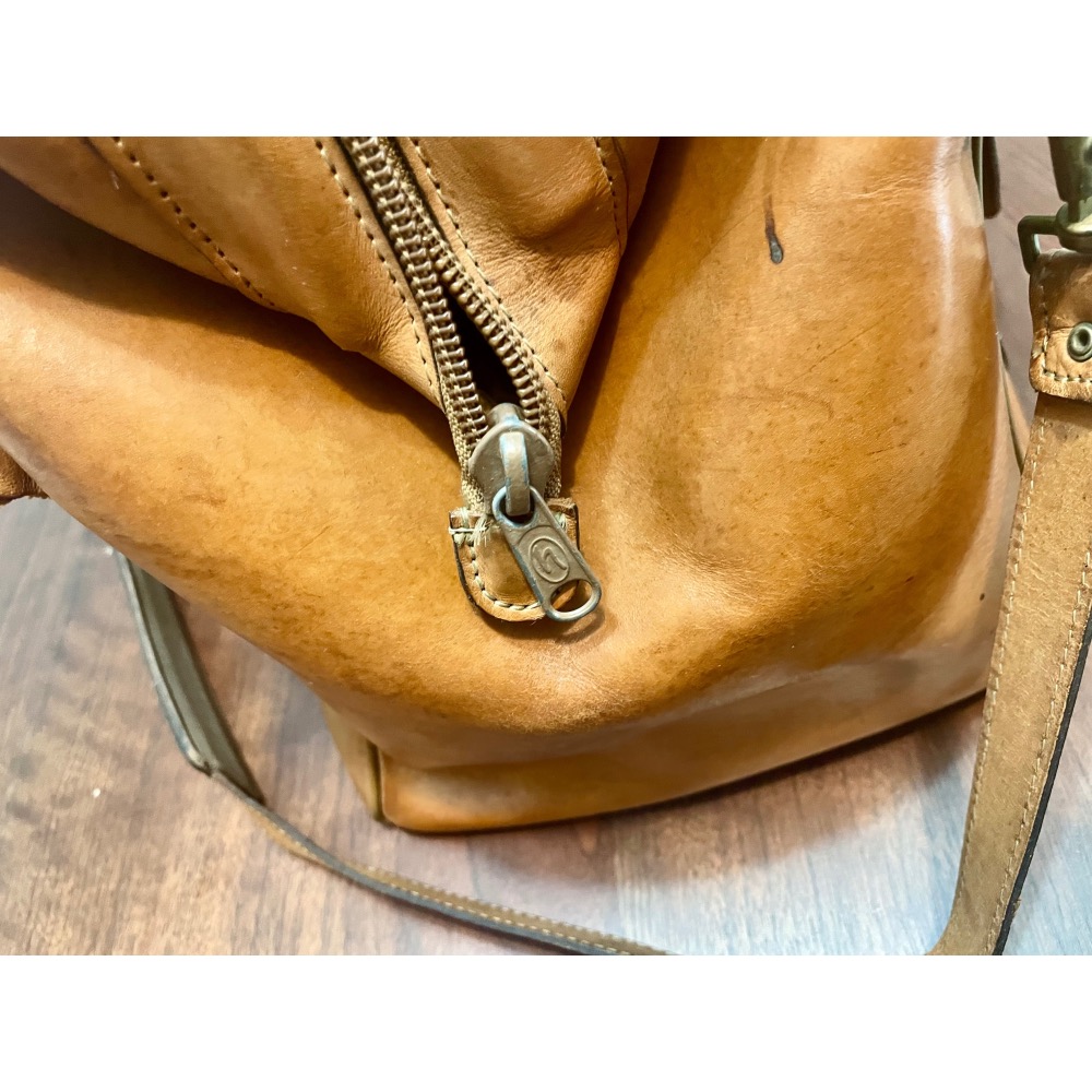 1️⃣卡地亞18K金筆頭銀灰拉絲鋼筆Cartier2️⃣1970年代古董全牛皮HARTMANN經典名牌大型手提箱旅行箱-細節圖7