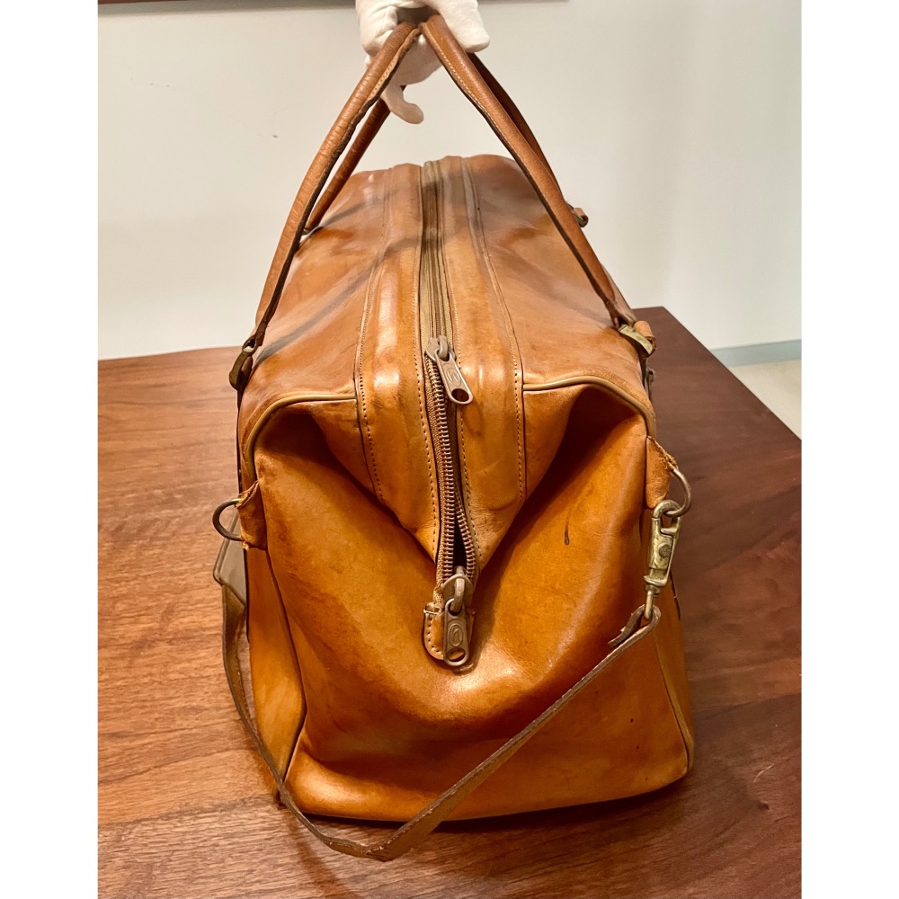 1️⃣卡地亞18K金筆頭銀灰拉絲鋼筆Cartier2️⃣1970年代古董全牛皮HARTMANN經典名牌大型手提箱旅行箱-細節圖10