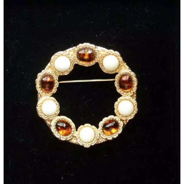 古著胸針1️⃣西德德國made in west Germany 雕花紅寶2️⃣avon小花3️⃣Paradise標琥珀色-細節圖3