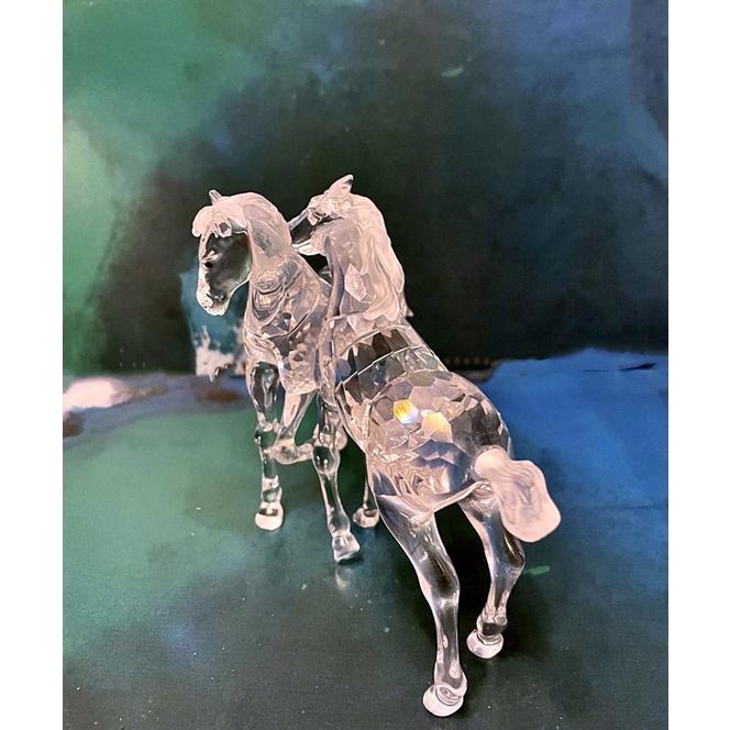 未使用施華洛世奇水晶Swarovski 帶原盒原包裝 緞帶 交頸同心 馬比喻工作夥伴 夫妻 家人高興歡喜同心-細節圖4