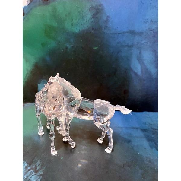 未使用施華洛世奇水晶Swarovski 帶原盒原包裝 緞帶 交頸同心 馬比喻工作夥伴 夫妻 家人高興歡喜同心-細節圖8
