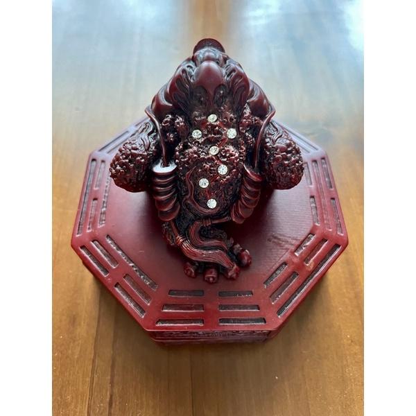 台灣製專利版權祥獅三腳蟾蜍 1⃣️紅木飛龍昇腾 立體雕刻可做書鎮 印章2⃣️祥獅專利三腳蟾蜍印泥 招財 避邪 擋煞咬錢-細節圖3