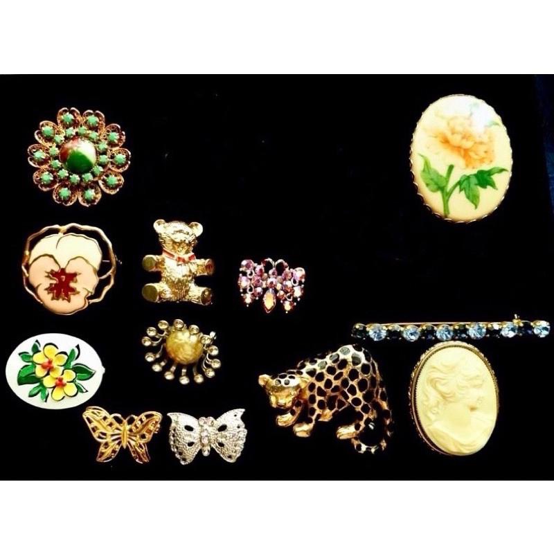 Thistle Vintage幻彩1⃣️印加文化馬雅魚個性大胸針７公分長 琺瑯釉料獨一無二2⃣️豹🐆豹子暴富-細節圖5