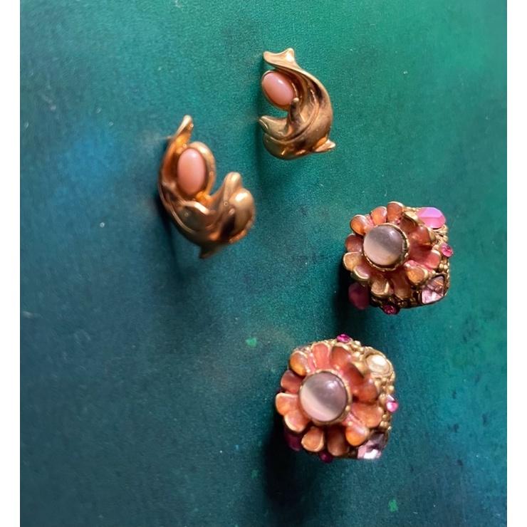 1⃣️台灣名設計師王培浩輕珠寶/月光石/耳針/耳環 耳釘月暈貓眼效果明顯｛Thistle Vintage}-細節圖2