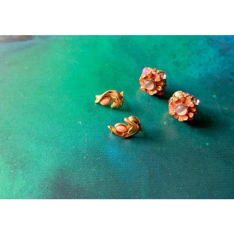 1⃣️台灣名設計師王培浩輕珠寶/月光石/耳針/耳環 耳釘月暈貓眼效果明顯｛Thistle Vintage}-細節圖3