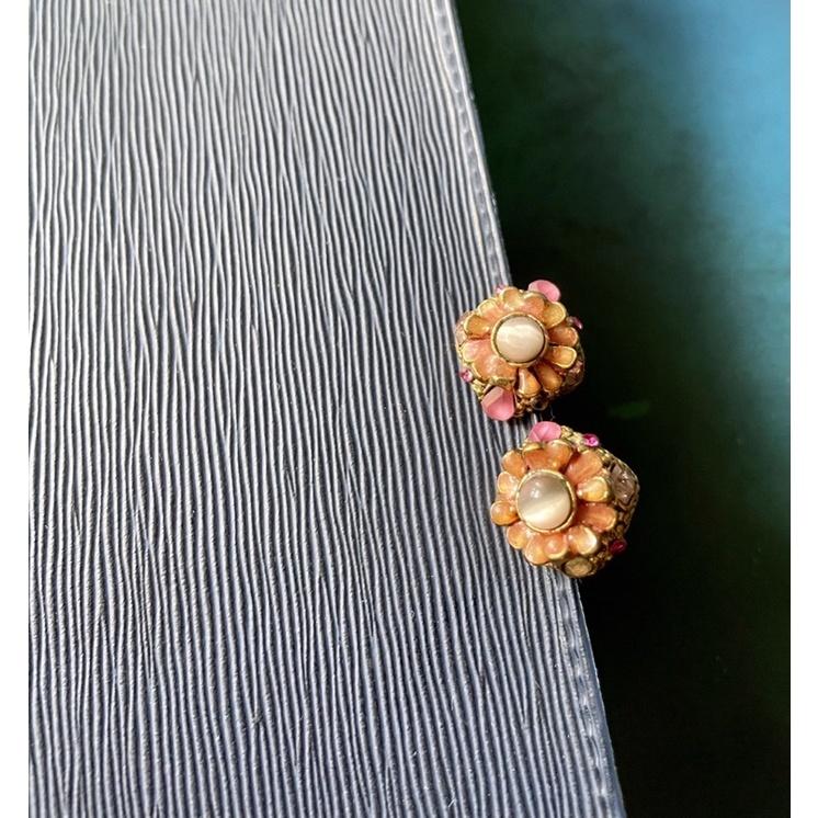 1⃣️台灣名設計師王培浩輕珠寶/月光石/耳針/耳環 耳釘月暈貓眼效果明顯｛Thistle Vintage}-細節圖5