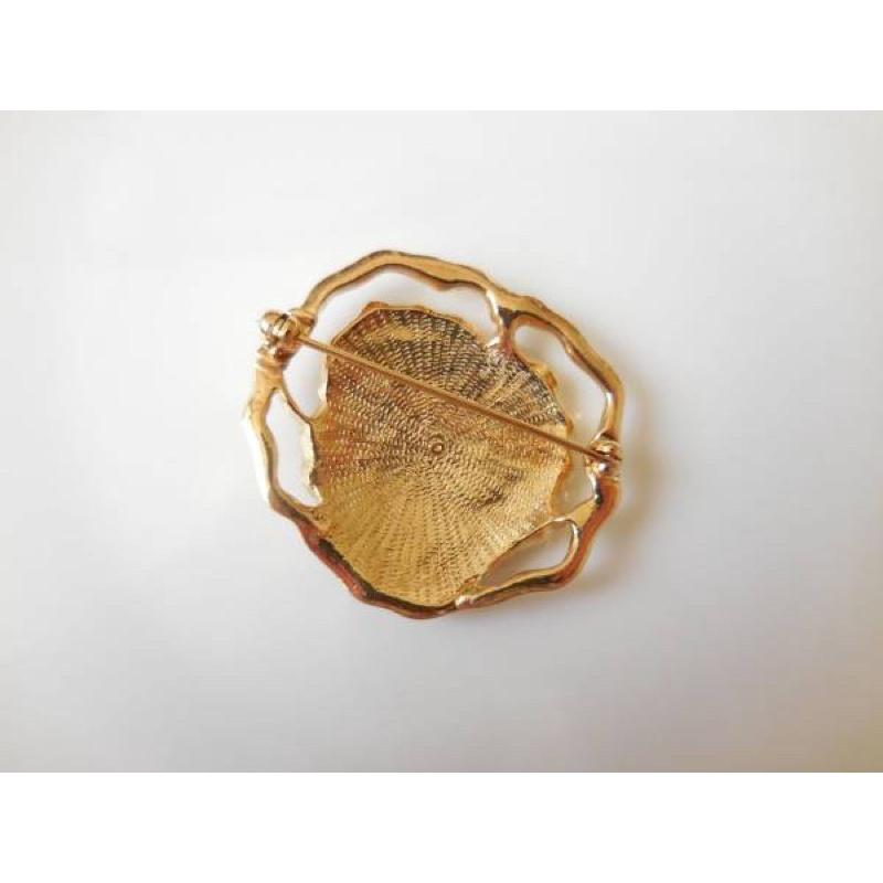 1980年代美國古著別針胸針 1⃣️紅帽仿珠臉部帥氣公仔狗狗金色2⃣️萊茵石珍珠{Thistle Vinta-細節圖7